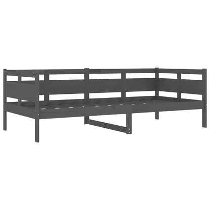Day Bed without Mattress Grey Solid Wood Pine 90x200 cm