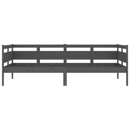 Day Bed without Mattress Grey Solid Wood Pine 90x200 cm