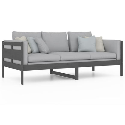 Day Bed without Mattress Grey Solid Wood Pine 90x200 cm
