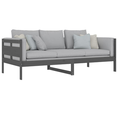 Day Bed without Mattress Grey Solid Wood Pine 90x200 cm