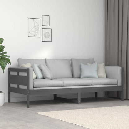 Day Bed without Mattress Grey Solid Wood Pine 90x200 cm