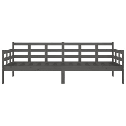Day Bed without Mattress Grey Solid Wood Pine 90x200 cm