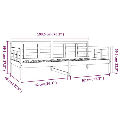 Day Bed without Mattress White Solid Wood Pine 90x190 cm Single