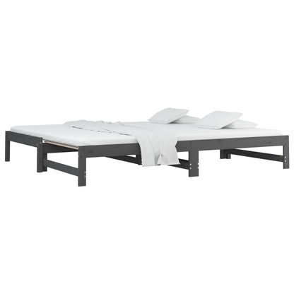 Pull-out Day Bed without Mattress Grey 2x(90x200) cm