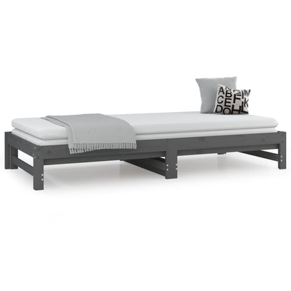 Pull-out Day Bed without Mattress Grey 2x(90x200) cm