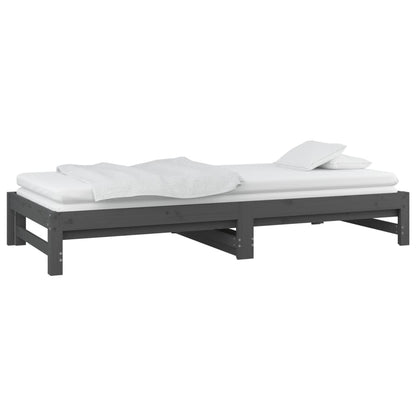 Pull-out Day Bed without Mattress Grey 2x(90x200) cm