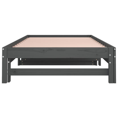 Pull-out Day Bed without Mattress Grey 2x(90x200) cm