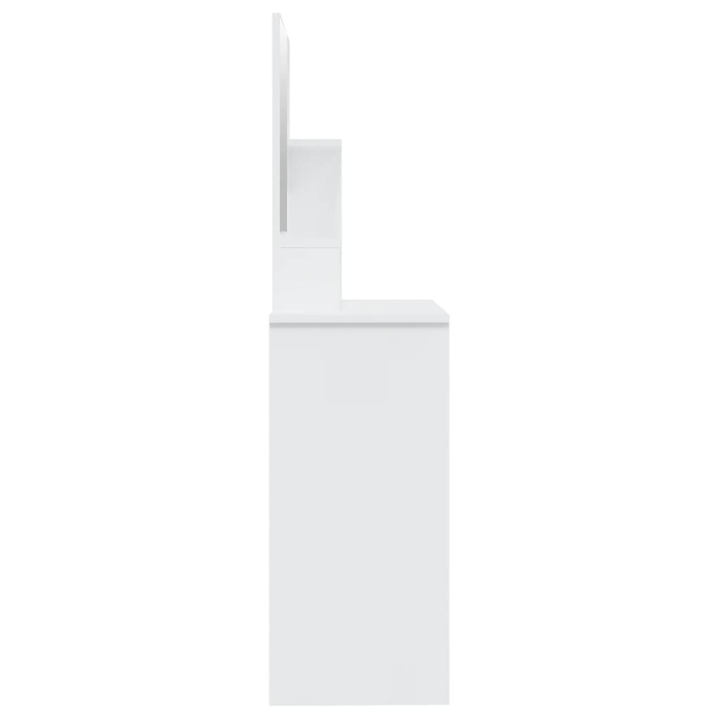 Dressing Table with Mirror High Gloss White 86.5x35x136 cm