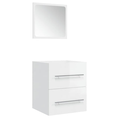 Bathroom Cabinet with Mirror High Gloss White 41x38.5x48 cm