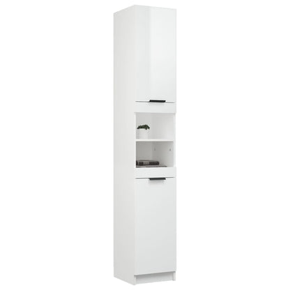 Bathroom Cabinet High Gloss White 32x34x188.5cm Engineered Wood