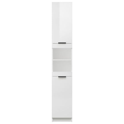 Bathroom Cabinet High Gloss White 32x34x188.5cm Engineered Wood