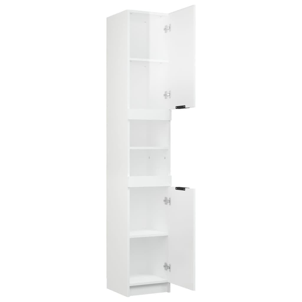 Bathroom Cabinet High Gloss White 32x34x188.5cm Engineered Wood