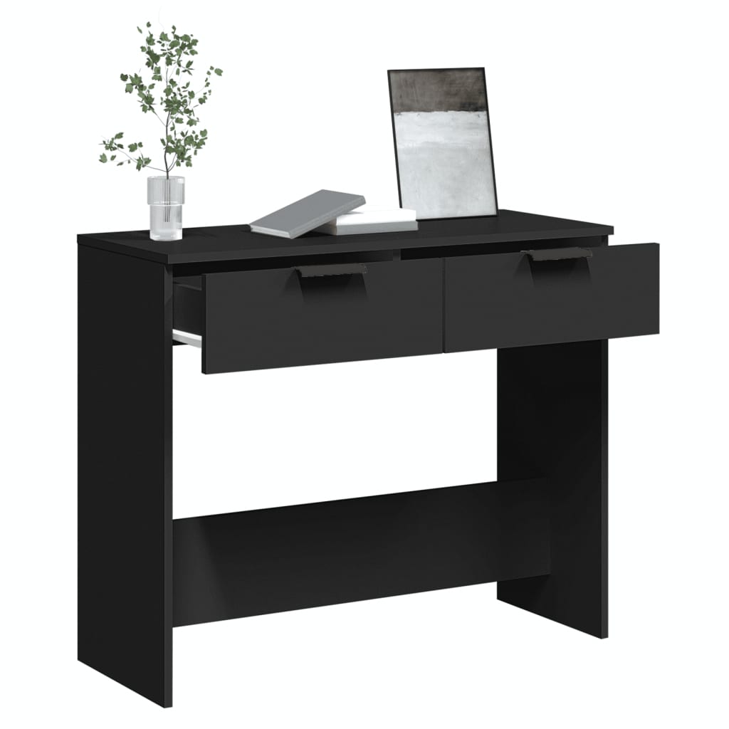 Console Table Black 90x36x75 cm Engineered Wood