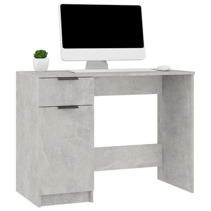 Desk Concrete Grey 100x50x75 cm Engineered Wood