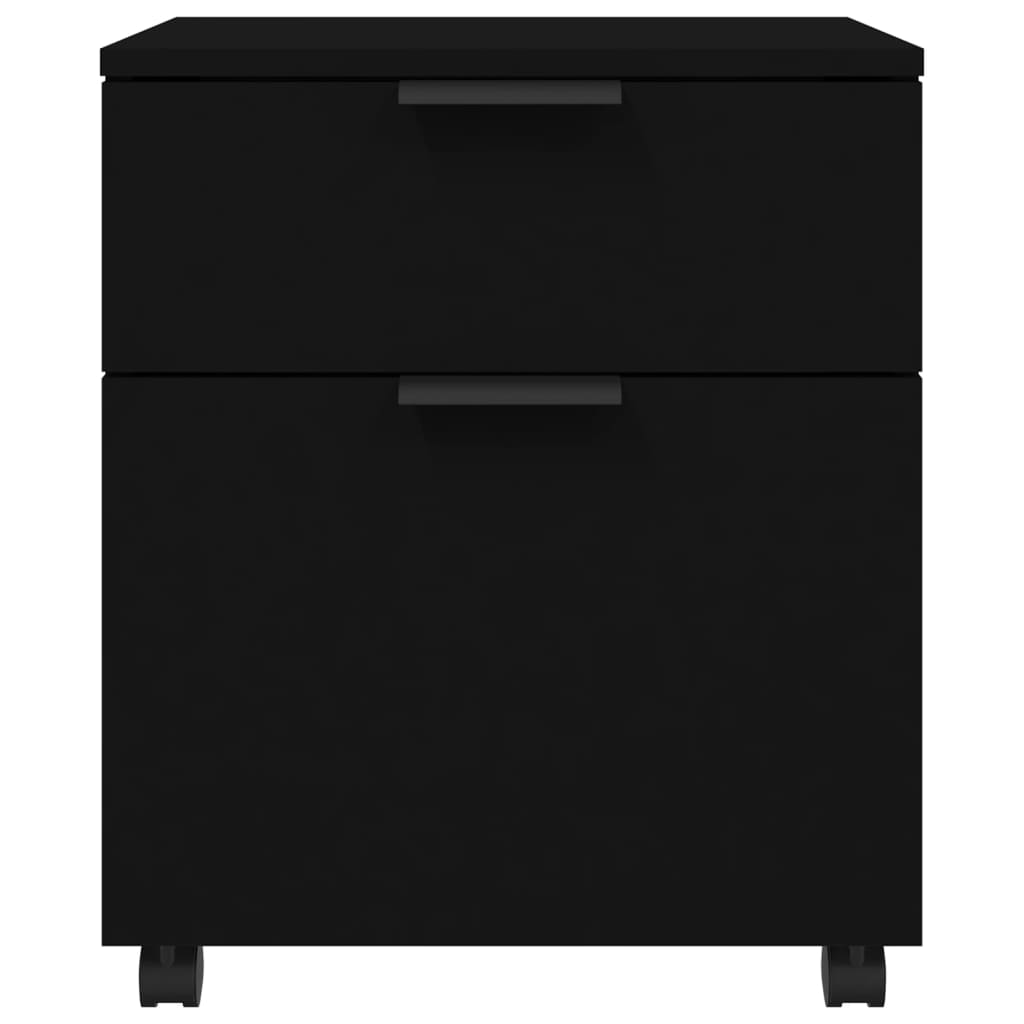 Mobile File Cabinet with Wheels Black 45x38x54cm Engineered Wood
