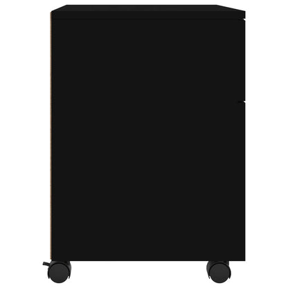 Mobile File Cabinet with Wheels Black 45x38x54cm Engineered Wood
