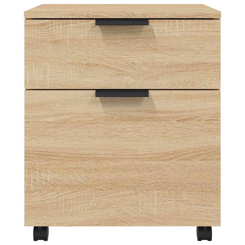 Mobile File Cabinet with Wheels Sonoma Oak 45x38x54 cm Engineered Wood