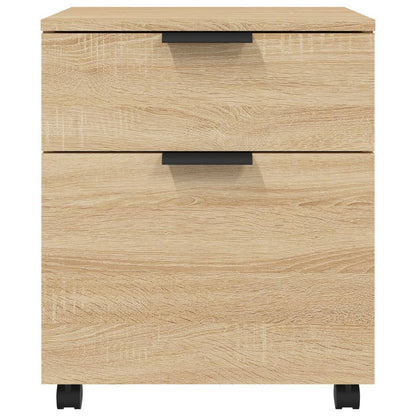 Mobile File Cabinet with Wheels Sonoma Oak 45x38x54 cm Engineered Wood