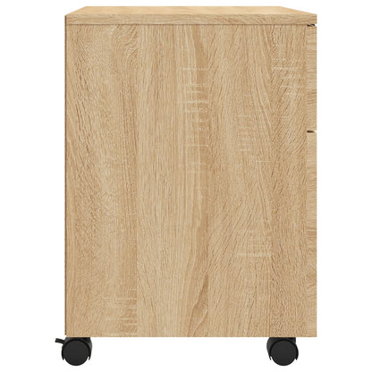 Mobile File Cabinet with Wheels Sonoma Oak 45x38x54 cm Engineered Wood
