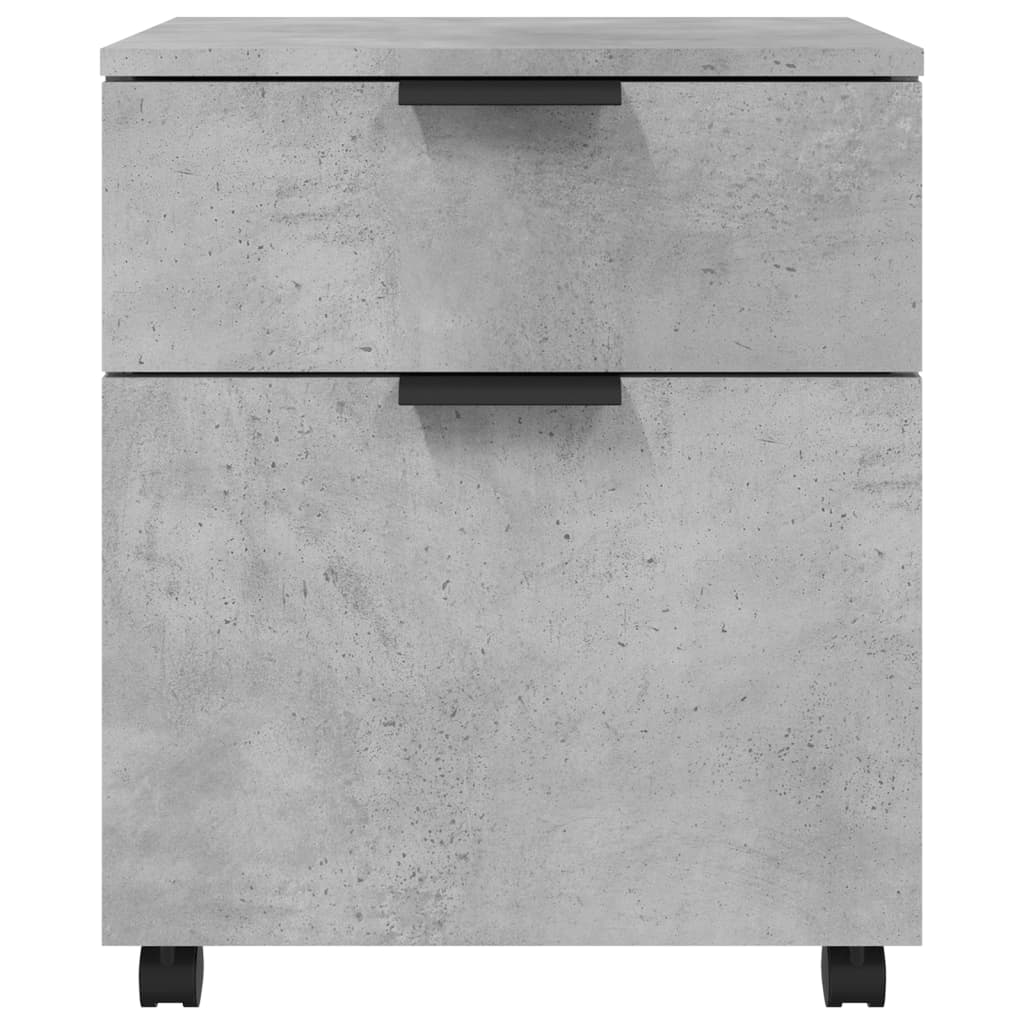 Mobile File Cabinet with Wheels Concrete Grey 45x38x54 cm Engineered Wood