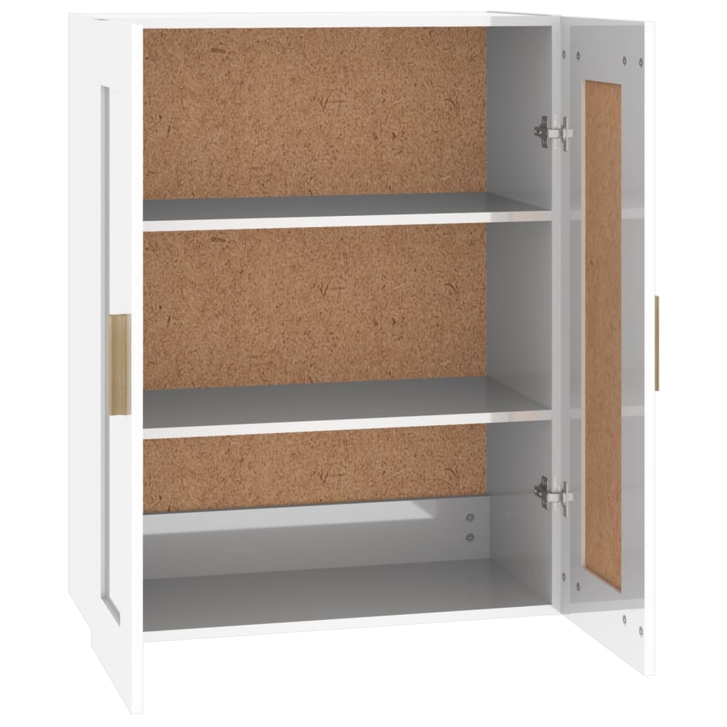 Wall Cabinet High Gloss White 69.5x32.5x90 cm Engineered Wood