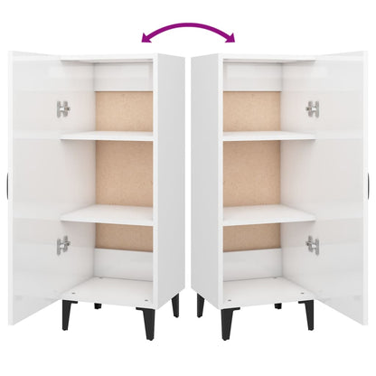 Sideboard High Gloss White 34.5x34x90 cm Engineered Wood