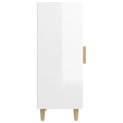 Sideboard High Gloss White 34.5x34x90 cm Engineered Wood