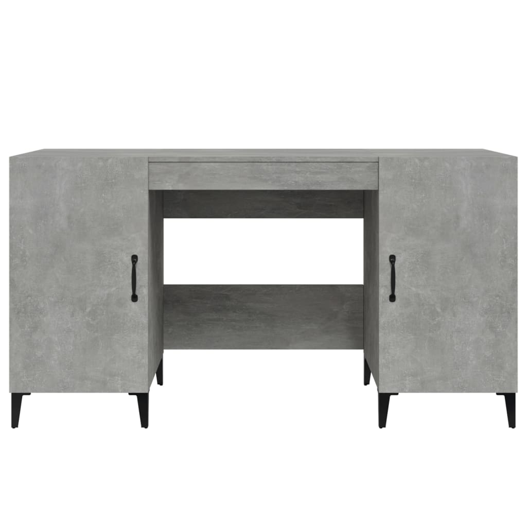 Desk Concrete Grey 140x50x75 cm Engineered Wood