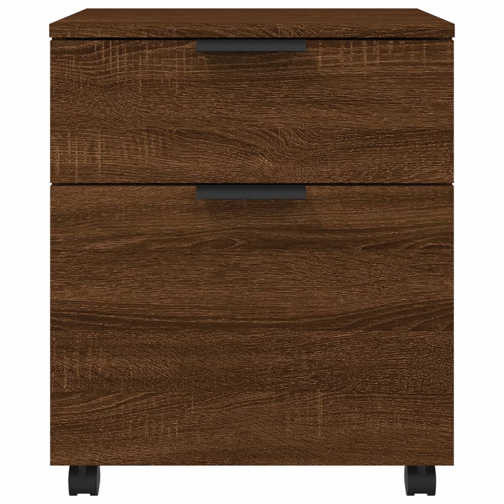 Mobile File Cabinet with Wheels Brown Oak 45x38x54 cm Engineered Wood