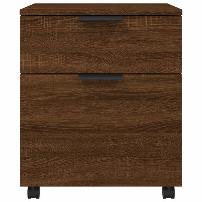 Mobile File Cabinet with Wheels Brown Oak 45x38x54 cm Engineered Wood