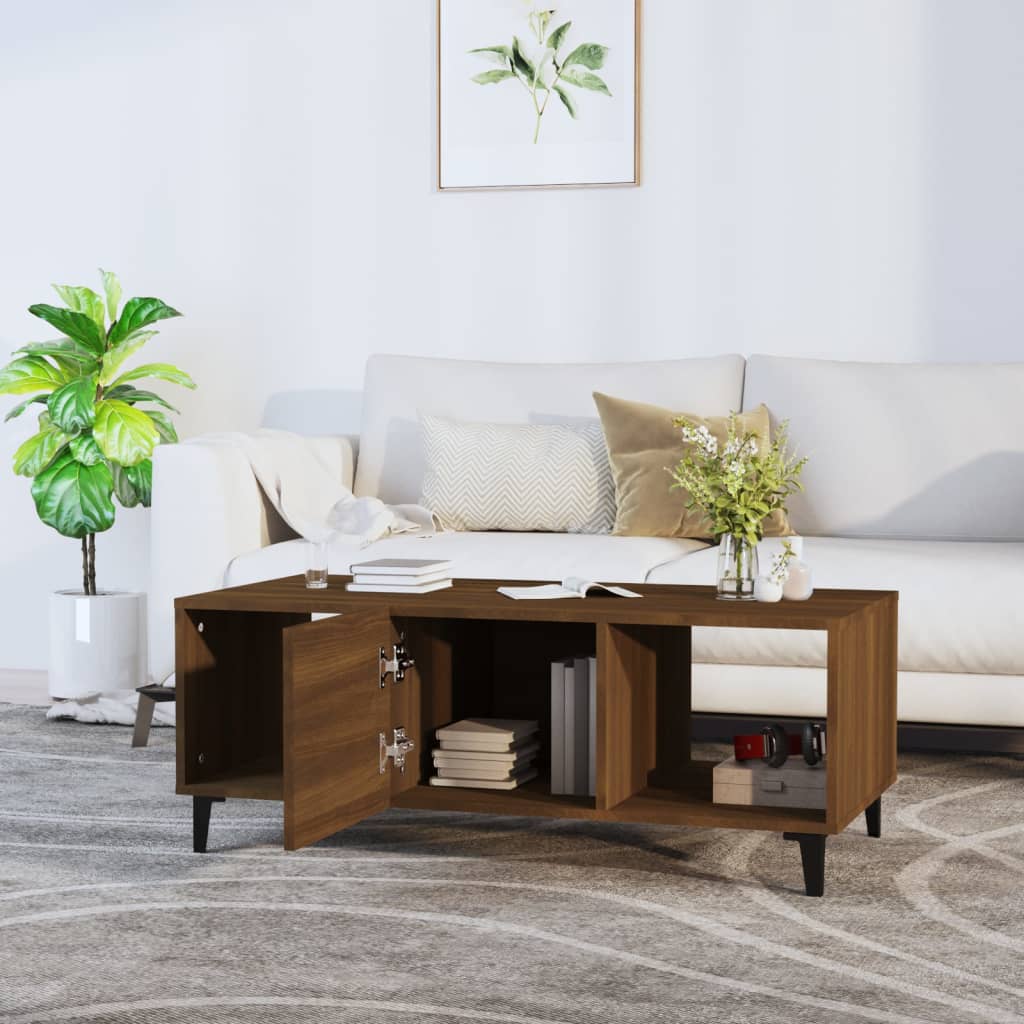 Coffee Table Brown Oak 102x50x40 cm Engineered Wood
