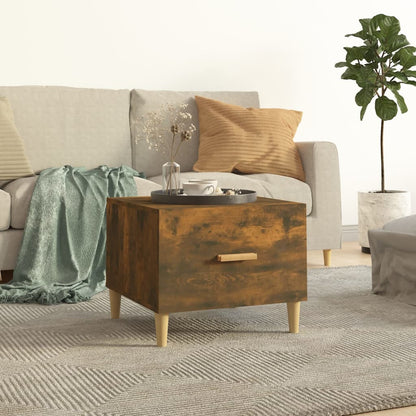 Coffee Table Smoked Oak 50x50x40 cm Engineered Wood