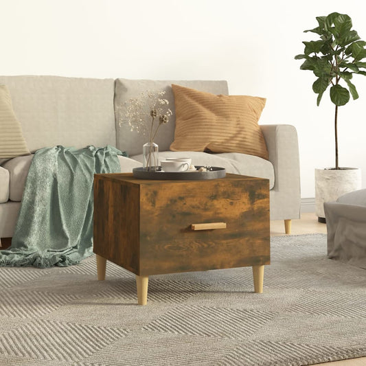 Coffee Table Smoked Oak 50x50x40 cm Engineered Wood
