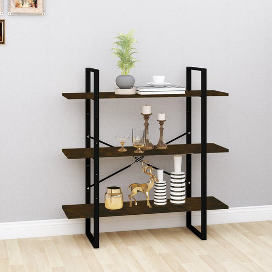 Book Cabinet Smoked Oak 100x30x105 cm Engineered Wood