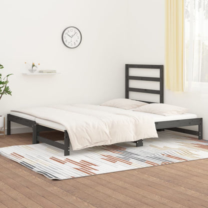 Pull-out Day Bed without Mattress Grey 2x(90x200) cm