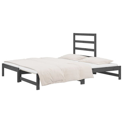 Pull-out Day Bed without Mattress Grey 2x(90x200) cm