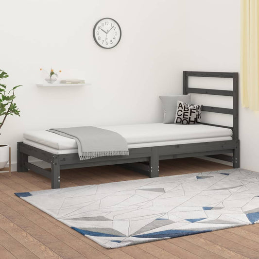 Pull-out Day Bed without Mattress Grey 2x(90x200) cm