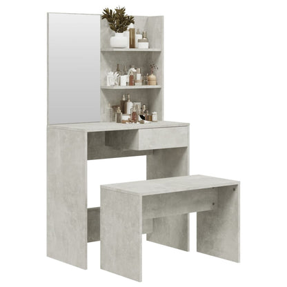 Dressing Table Set Concrete Grey 74.5x40x141 cm