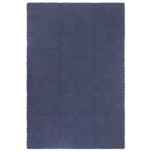 Rug Rectangular Navy Blue 80x160 cm Cotton