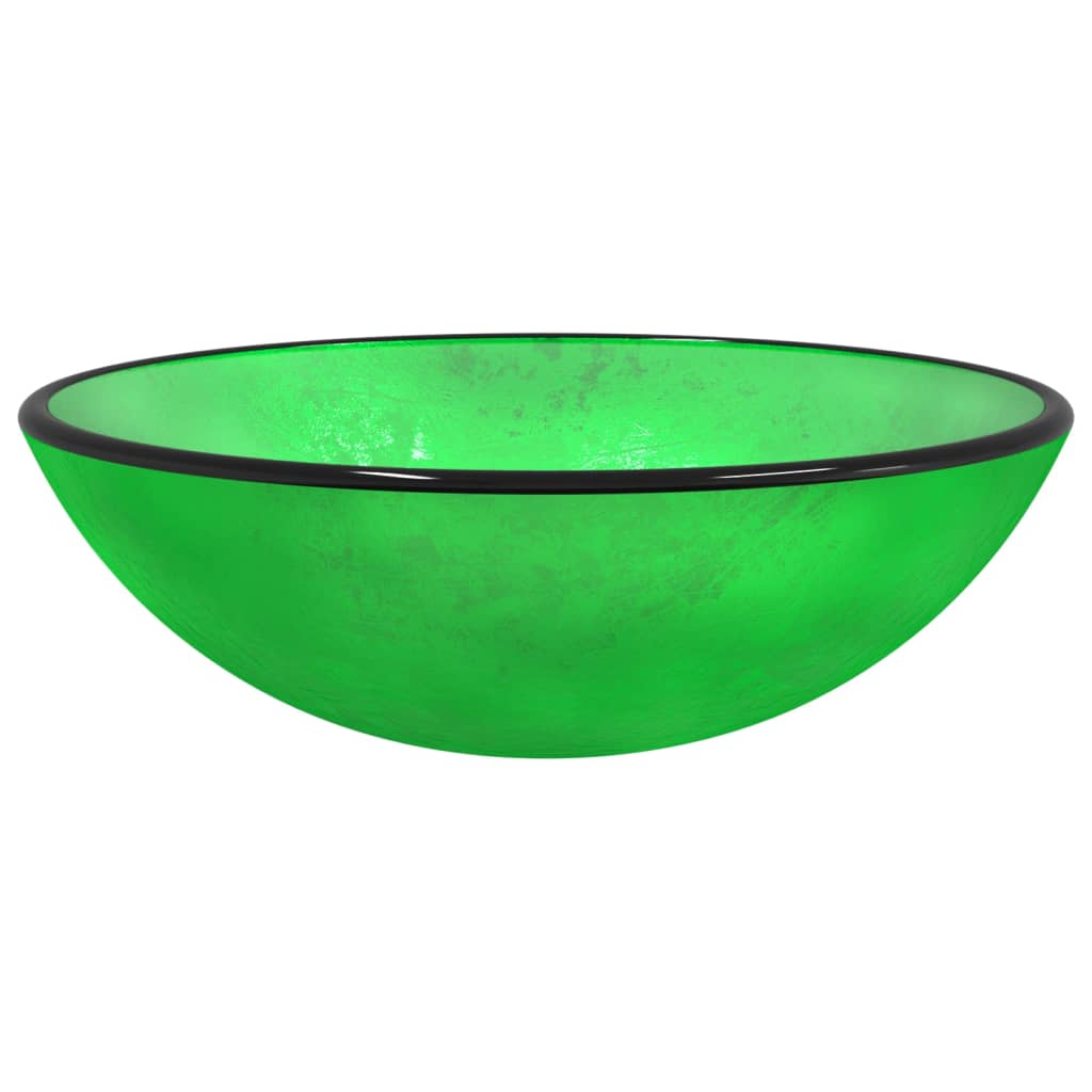 Basin Tempered Glass 42x14 cm Green