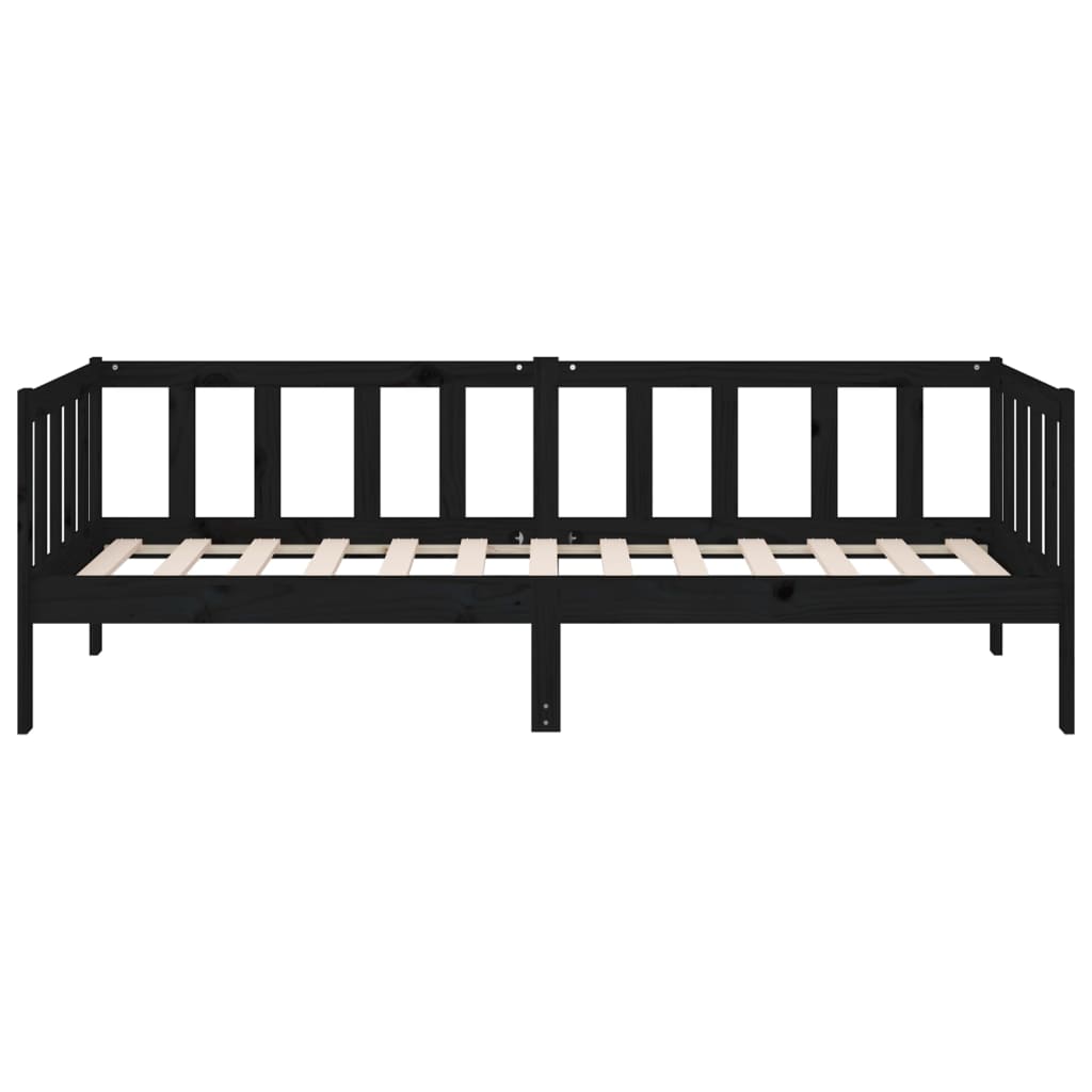 Day Bed without Mattress Black 80x200cm Solid Wood Pine