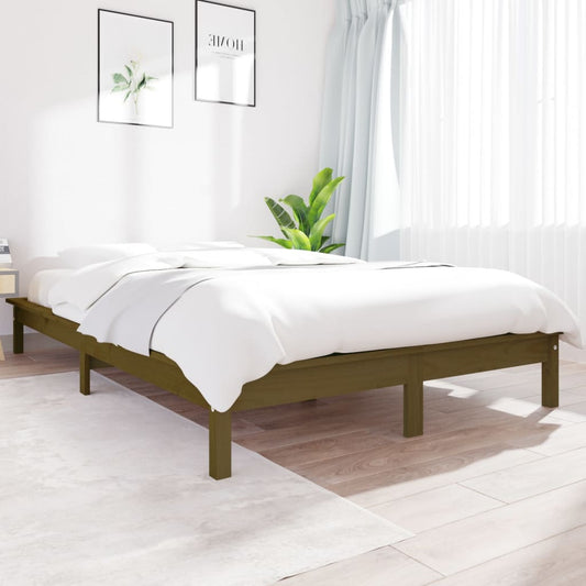 820539 vidaXL Bed Frame without Mattress Honey Brown 120x200 cm Solid Wood