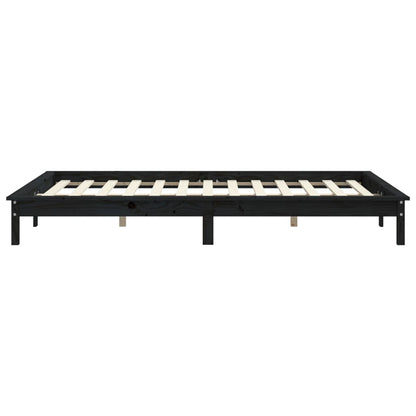 820555 vidaXL Bed Frame without Mattress Black 160x200 cm Solid Wood