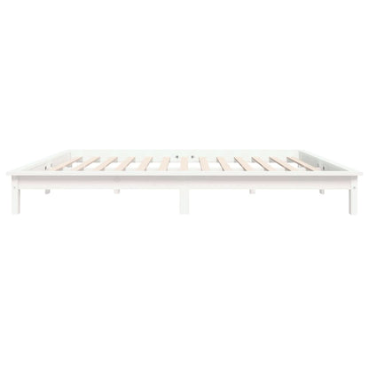 Bed Frame without Mattress White 140x190 cm Solid Wood Pine