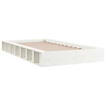 Bed Frame White 100x200 cm Solid Wood