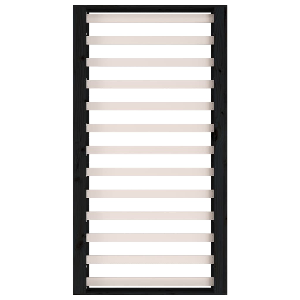 Bed Frame without Mattress Black 75x190 cm Small Single  Solid Wood