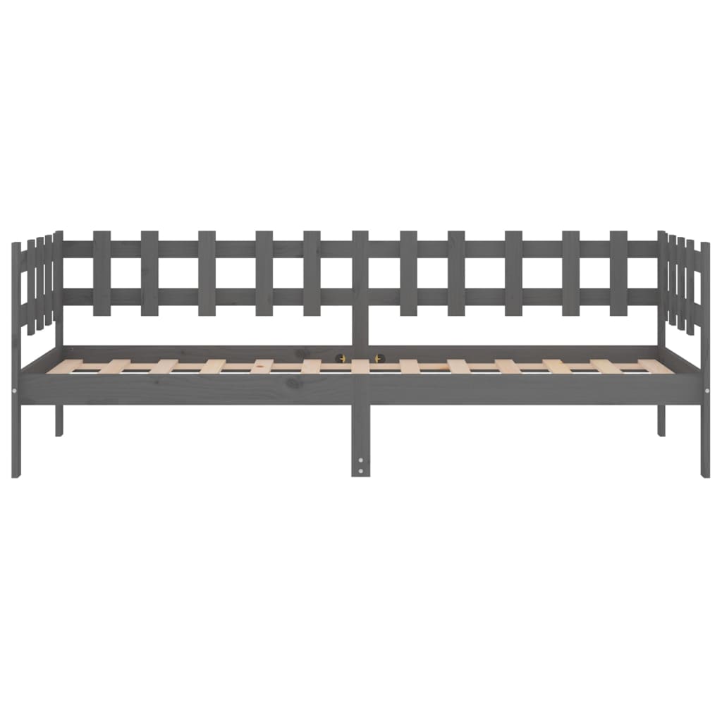 Day Bed without Mattress Grey 90x200 cm Solid Wood Pine