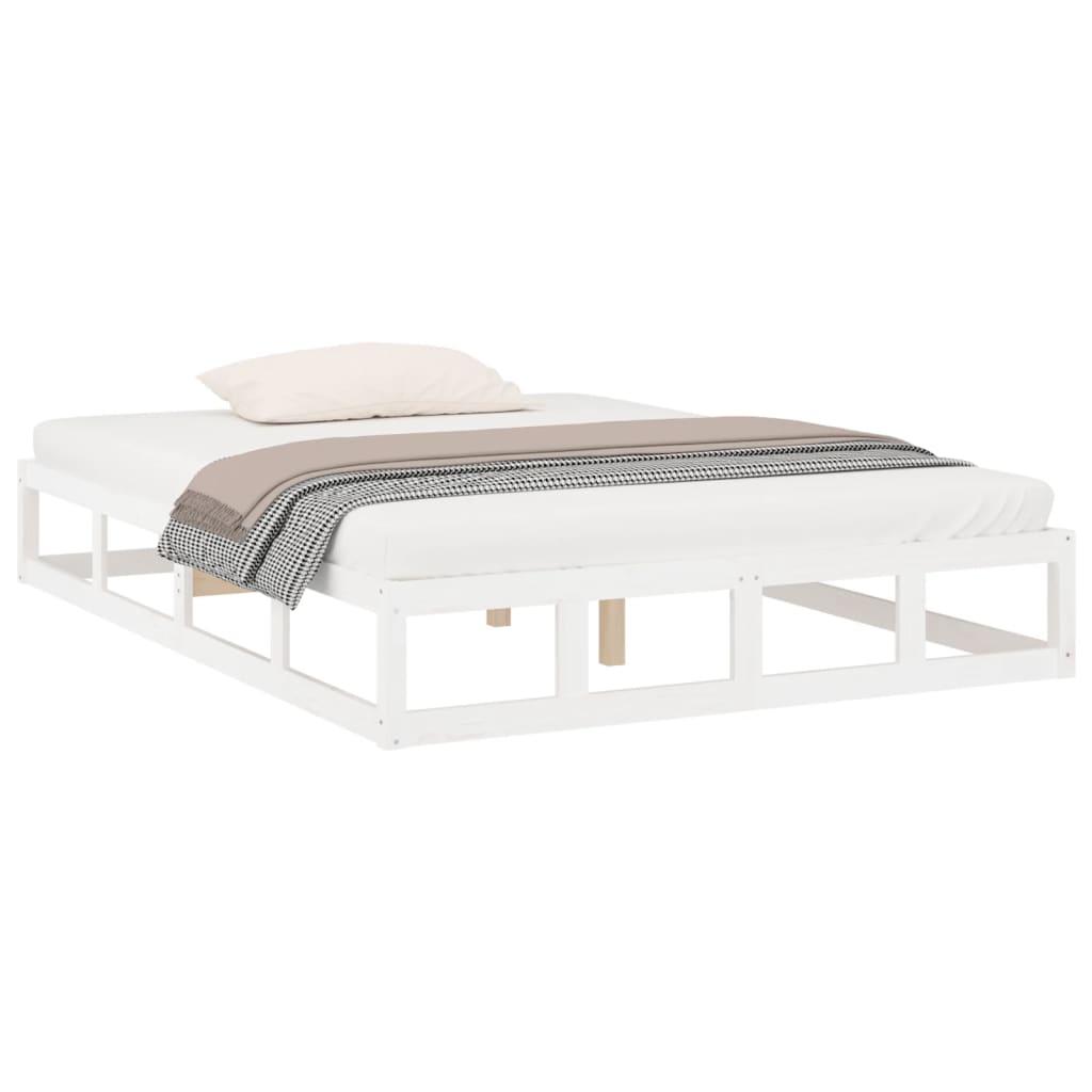 Bed Frame White 140x200 cm Solid Wood