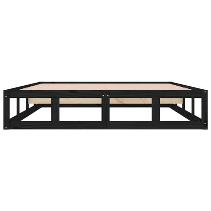Bed Frame without Mattress Black 160x200 cm Solid Wood