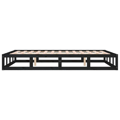 Bed Frame without Mattress Black 160x200 cm Solid Wood